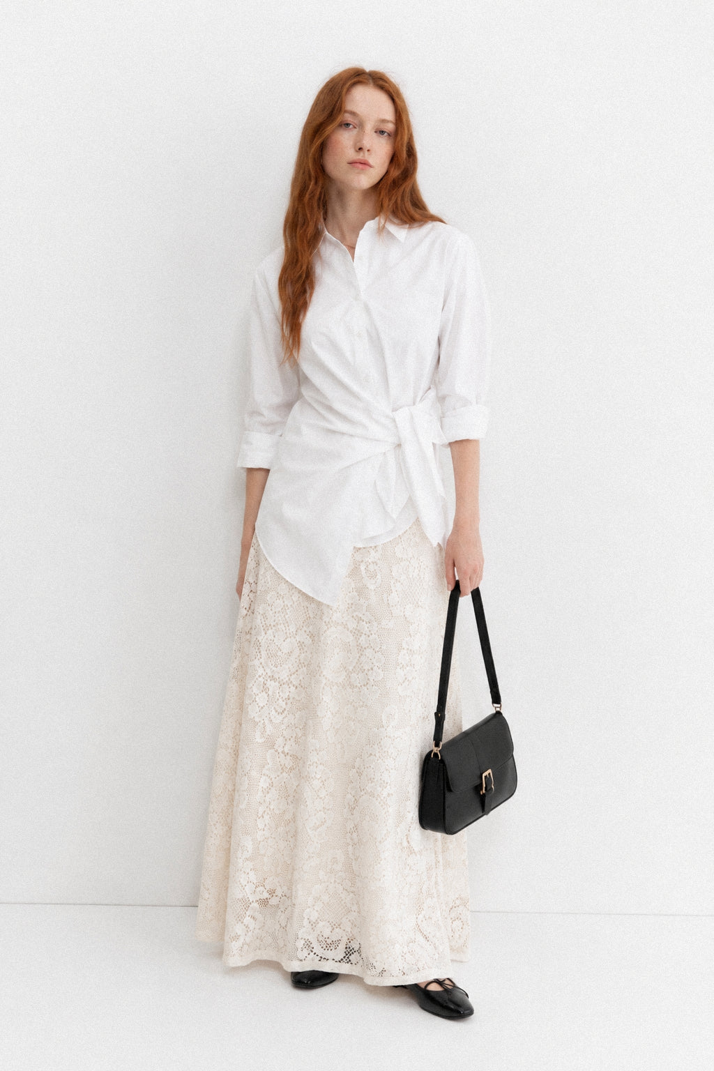 Side Tie Poplin Shirt